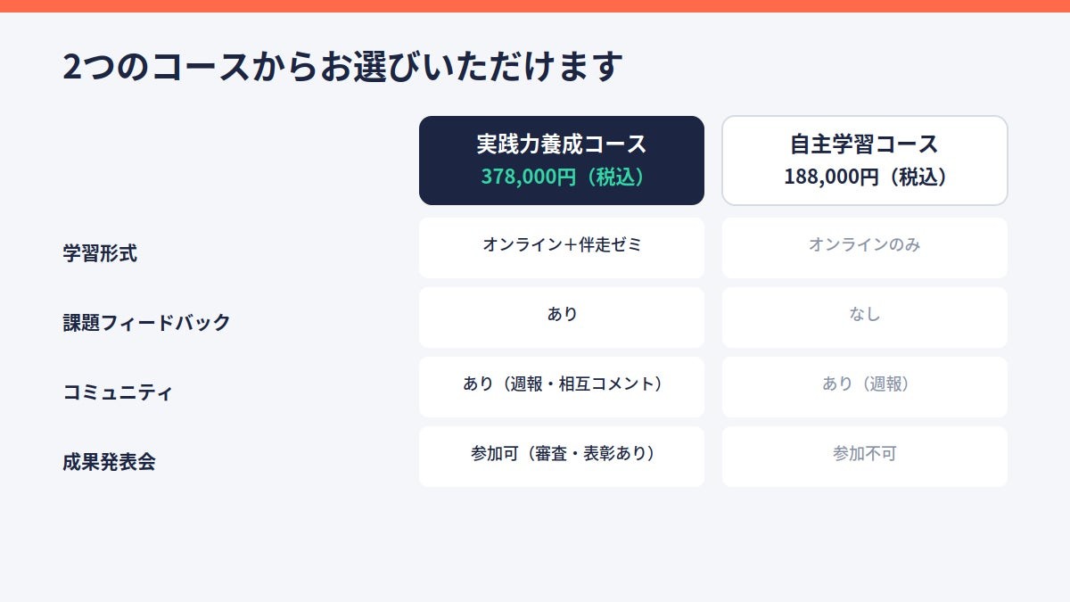 データオーガナイザー養成講座の2コース比較