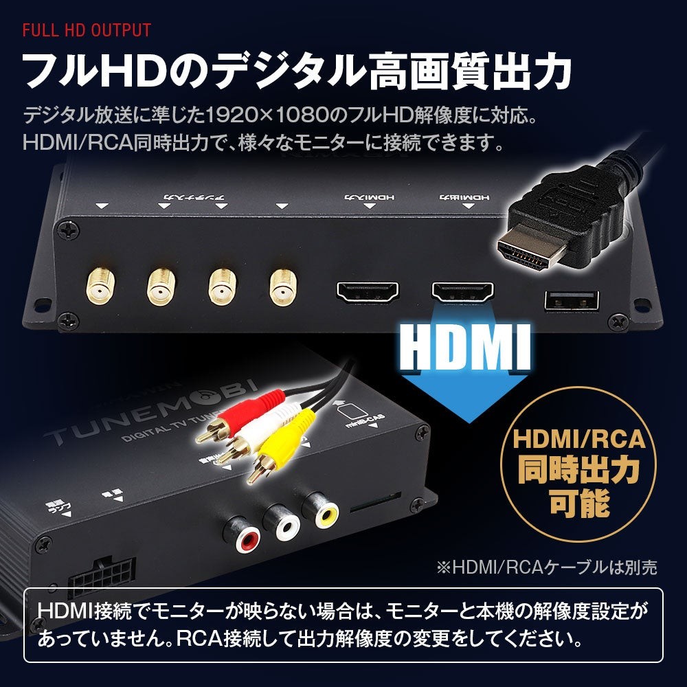 TM-4T001のHDMI/RCA出力