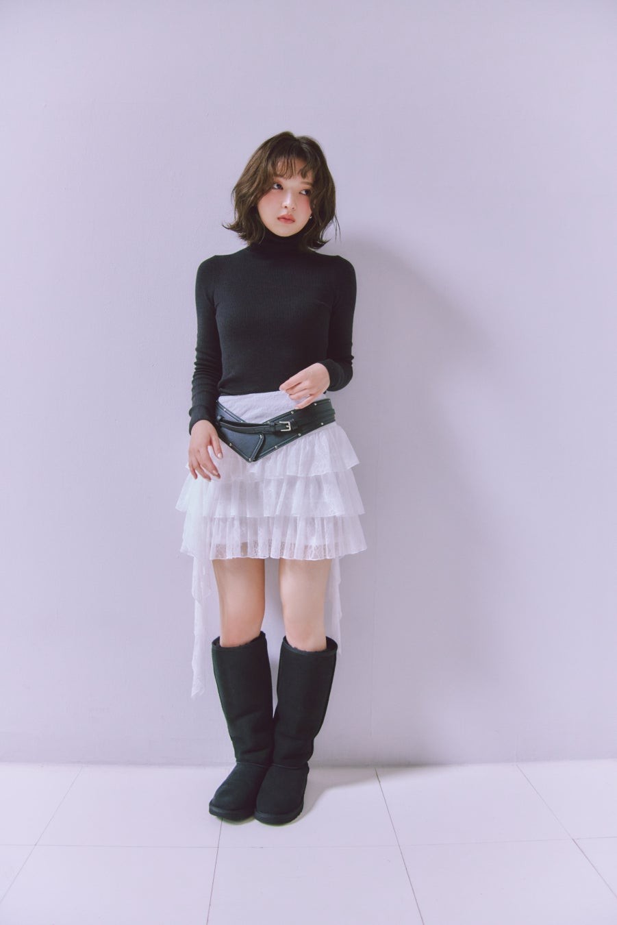 SNIDEL×UGG「Classic Ultra Tall」の着用イメージ