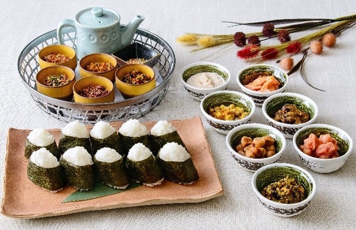 熊本復興支援米のおにぎりステーションと7種の具材
