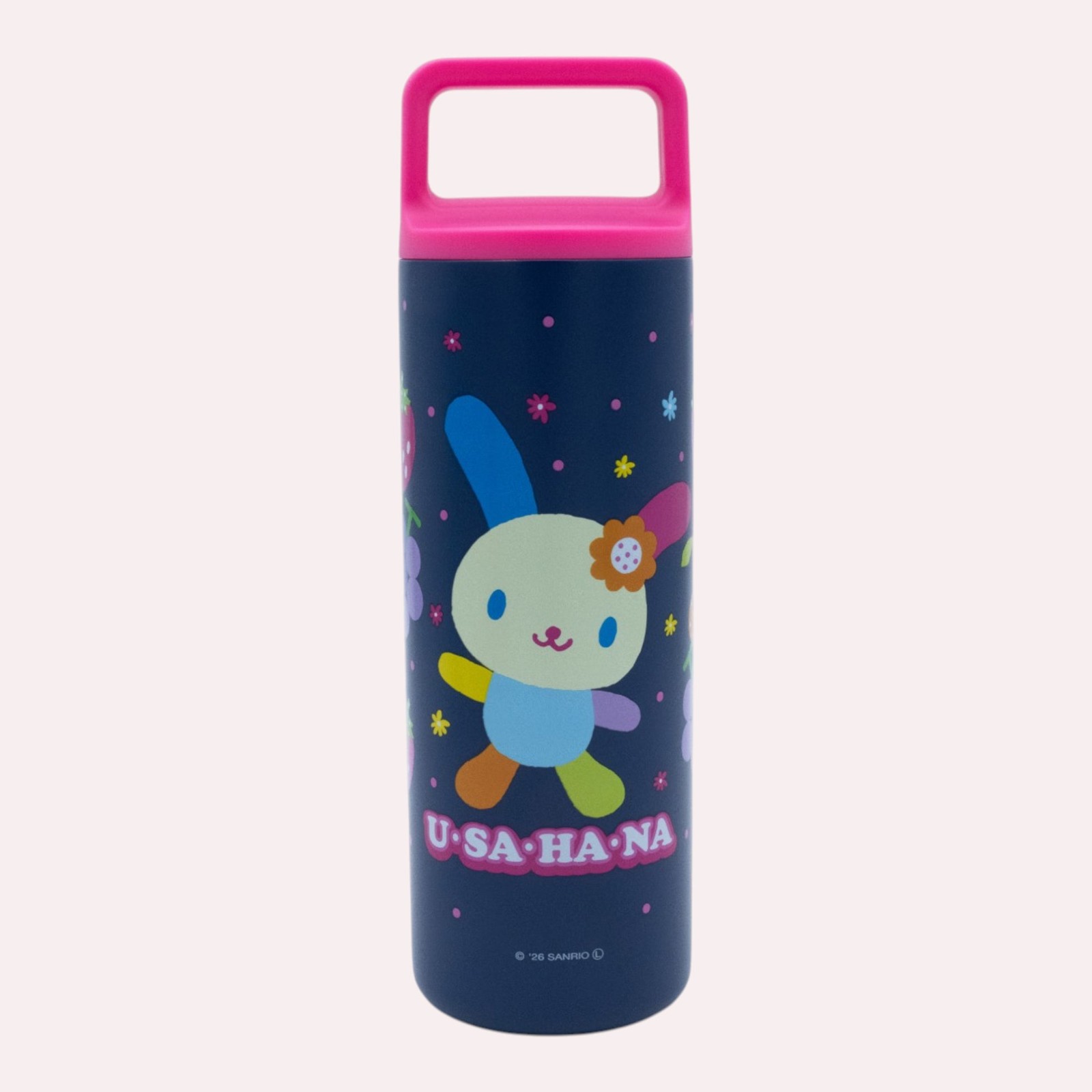 スクエアハンドル付ステンレスマグボトル450ml ウサハナ