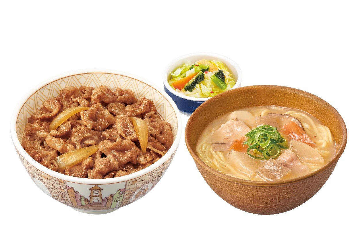 牛丼(並盛)+とん汁みそらーめんおしんこセット