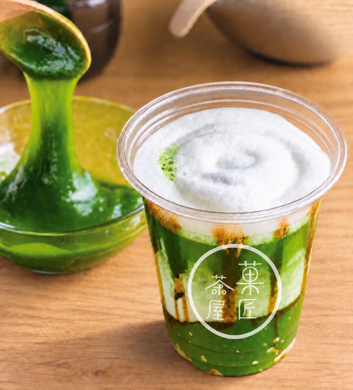 黒糖抹茶わらび餅ラテ