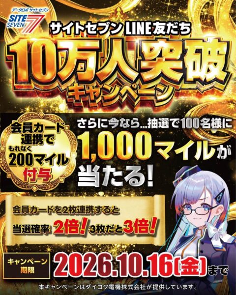 サイトセブンLINE友だち10万人突破キャンペーン