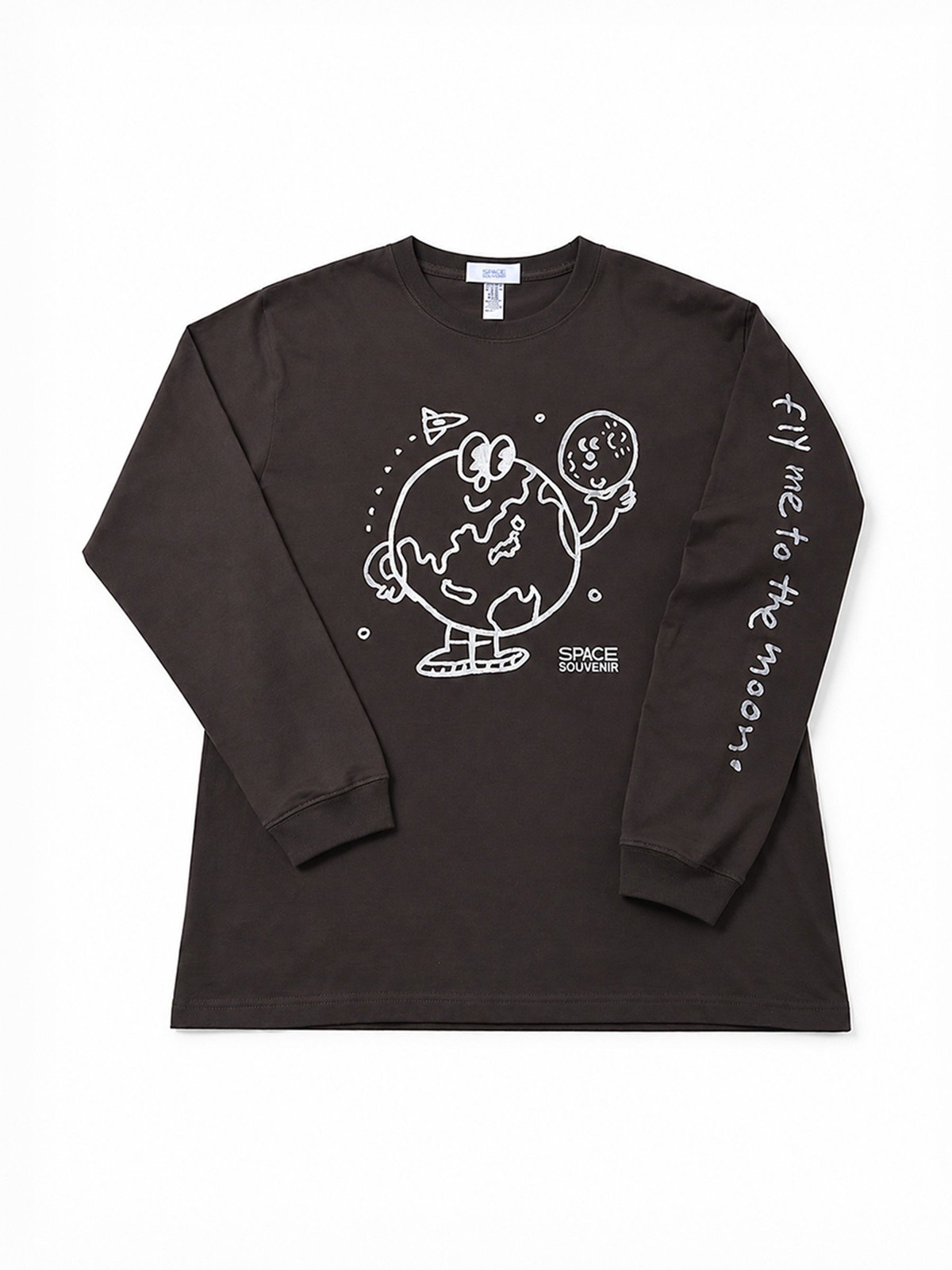 地球くん「友達は月」Long Teeの商品写真