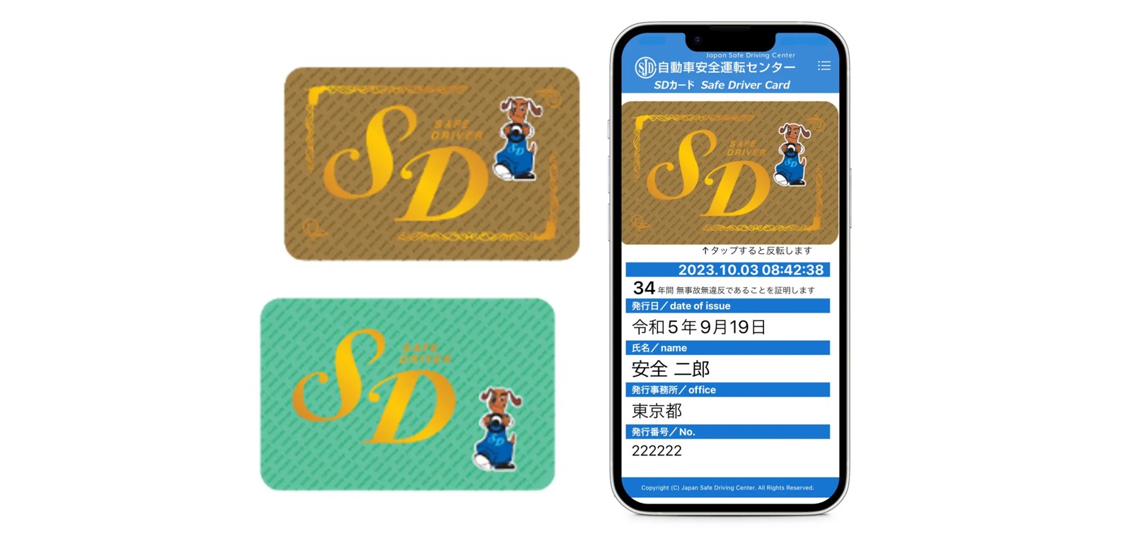 安全運転者へ交付されるSDカード