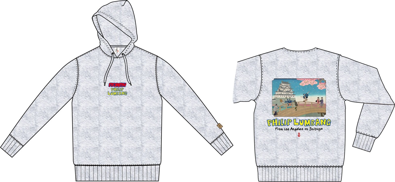【Philip Lumbang】NAGAxSTORMY 浮世絵すけーとぼーど江戸城下町ぱーかー