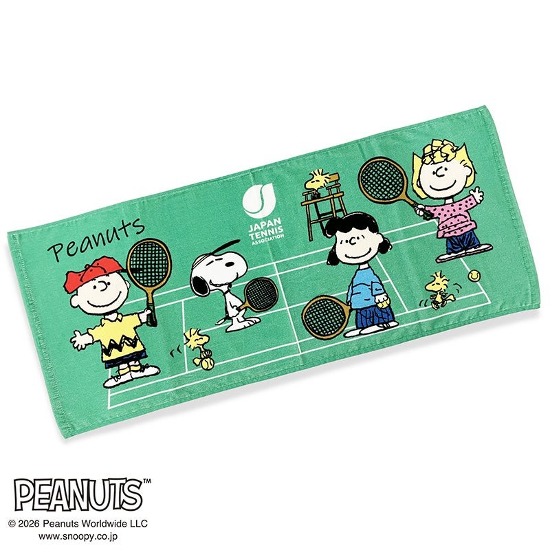 SNOOPY プリントフェイスタオル グリーン