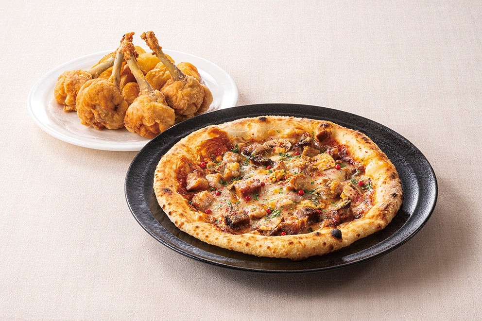 霞浦牛の赤ワイン煮込みのサパーピザ フライドチキン&ポテトセット