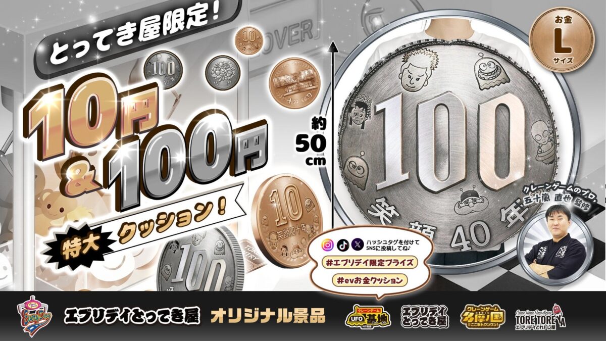 エブリデイオリジナル景品「100円特大クッションLサイズ」の商品画像