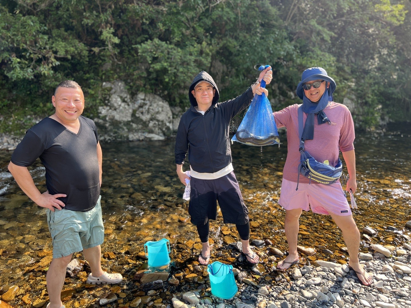 古座川での食材視察の様子