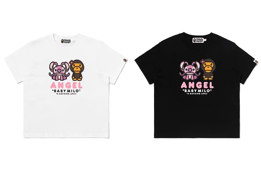 BAPE(R) X DISNEY ANGEL AND BABY MILO(R) MINI TEE(ホワイト・ブラック)