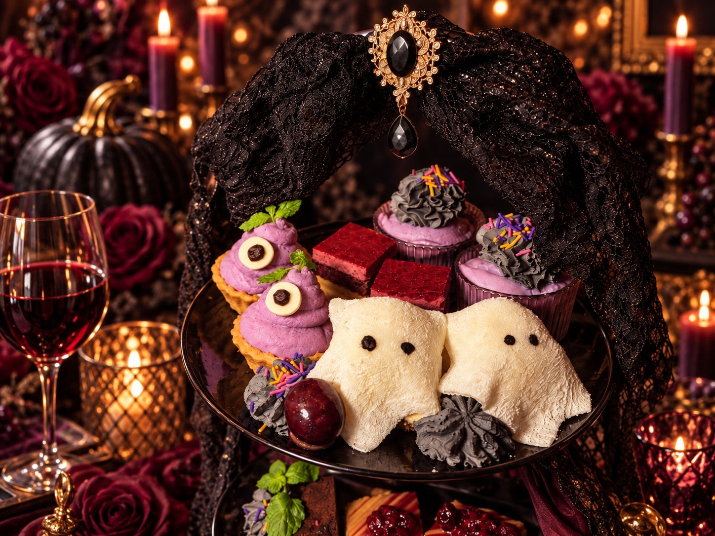 アクアリウムダイニング新宿ライム BLACK ROSE HALLOWEEN Afternoon Tea ～魔法にかかる、漆黒のティーパーティー～