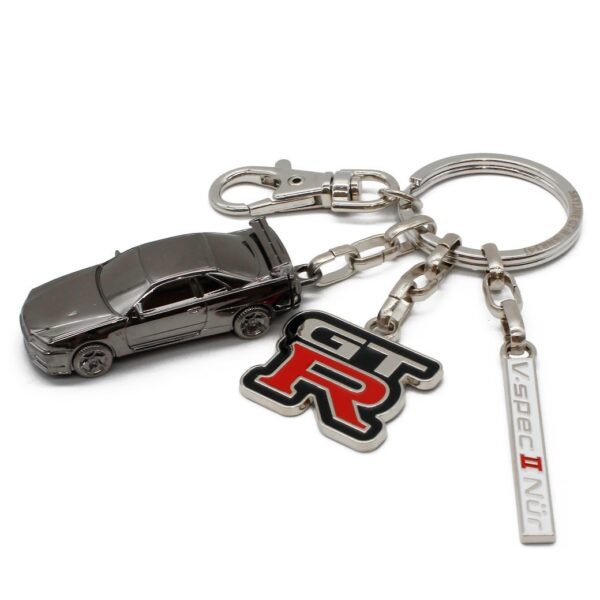 日産スカイライン GT-R(BNR34)3Dキーチェーン BLACK EDITIONの全体ショット