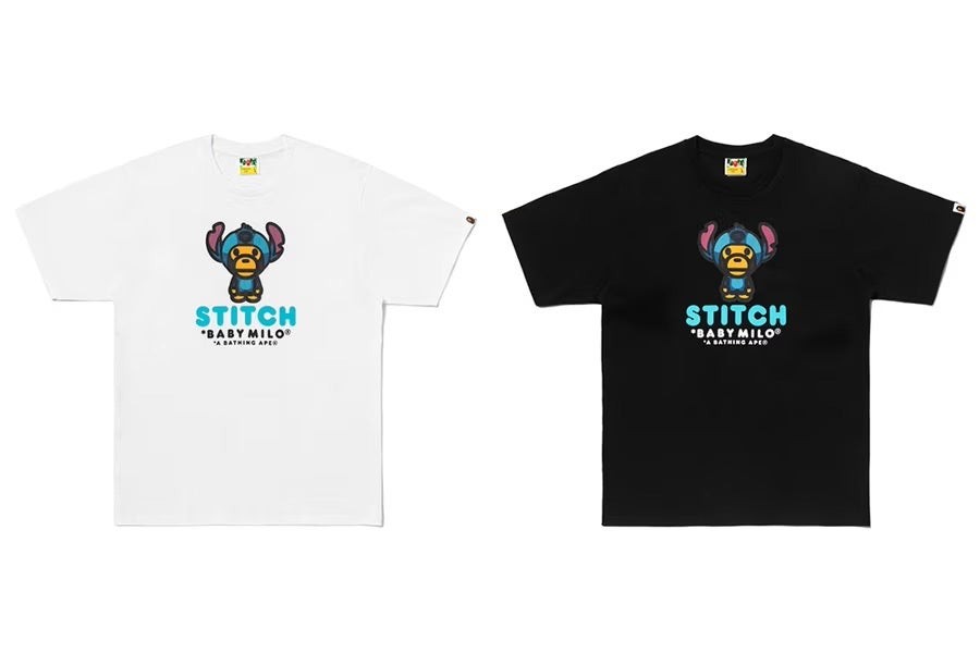 BAPE(R) X DISNEY STITCH BABY MILO(R) TEE(ホワイト・ブラック)