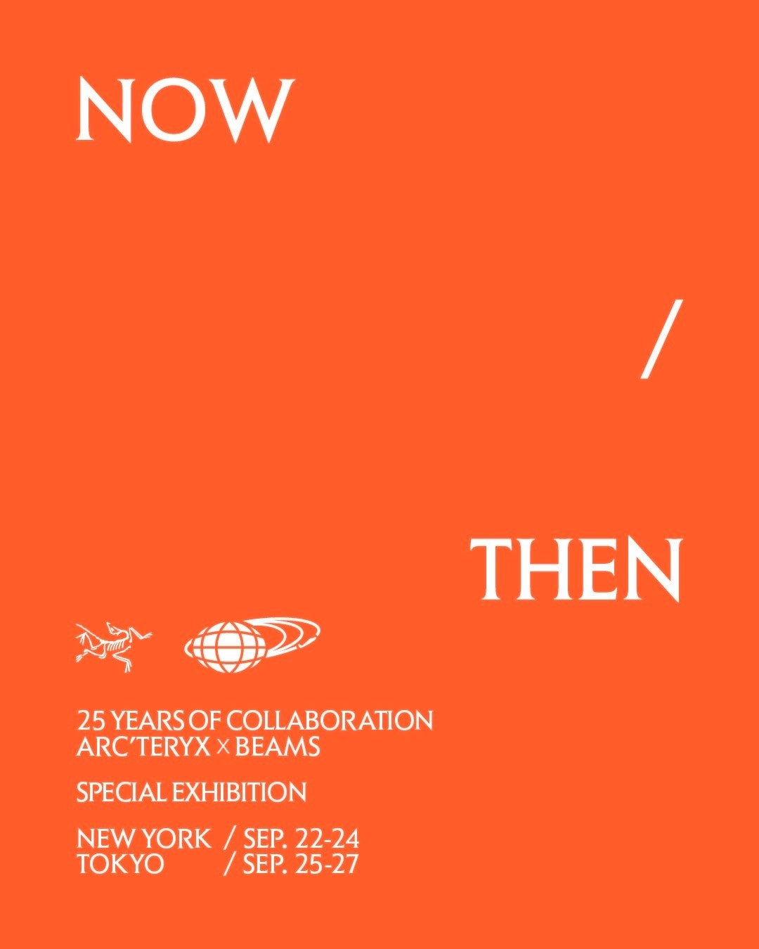 NOW / THEN ARC'TERYX × BEAMS Archive Museumの告知ビジュアル