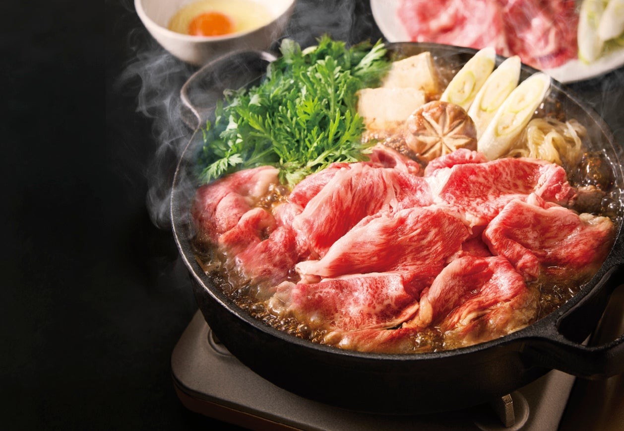 ふらの和牛肩ロース切り落としを使ったすき焼き鍋