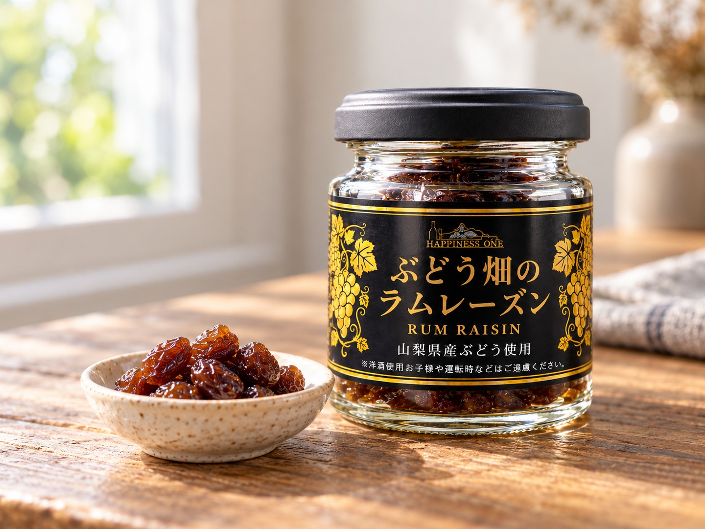 ラム酒に漬け込んで仕上げたぶどう畑のラムレーズン