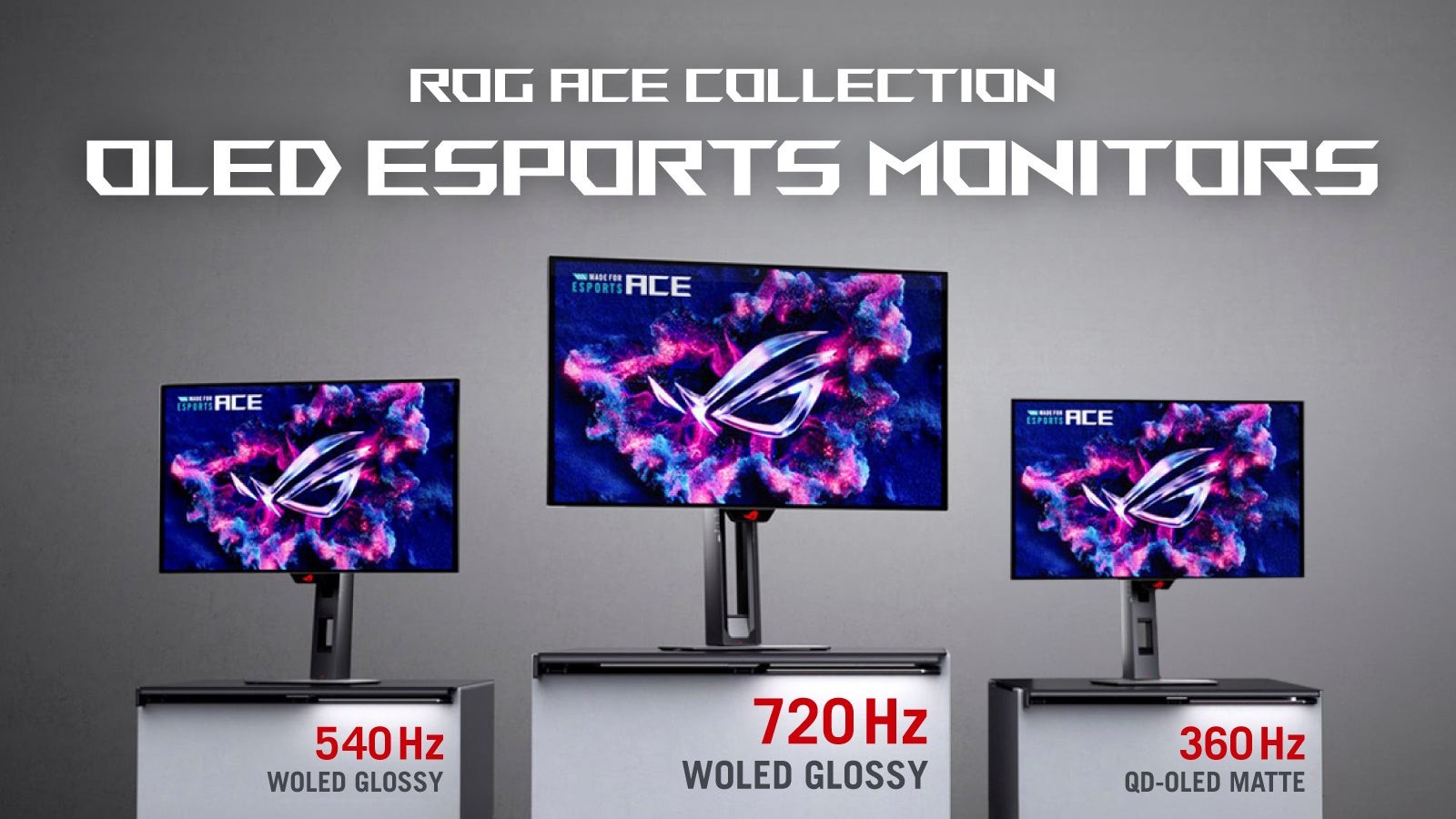 ROG Ace Collectionの24.5インチOLEDゲーミングモニター3製品