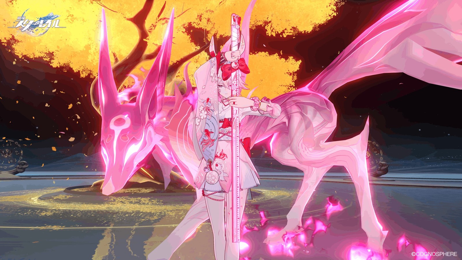 緋英の新コスチューム「月待つ花時」戦闘シーン