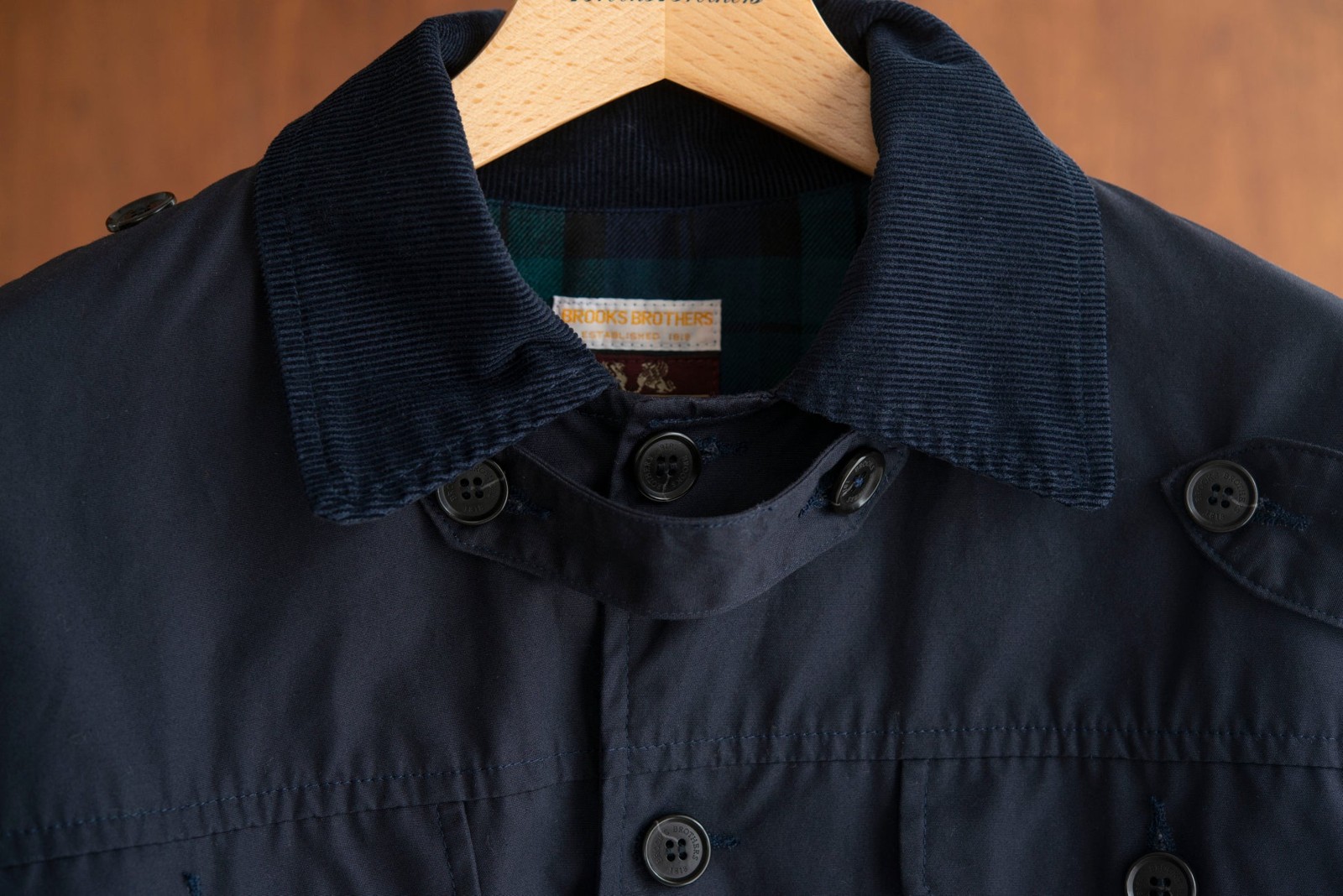 Warden Jacket made by Willis & Geigerの襟元