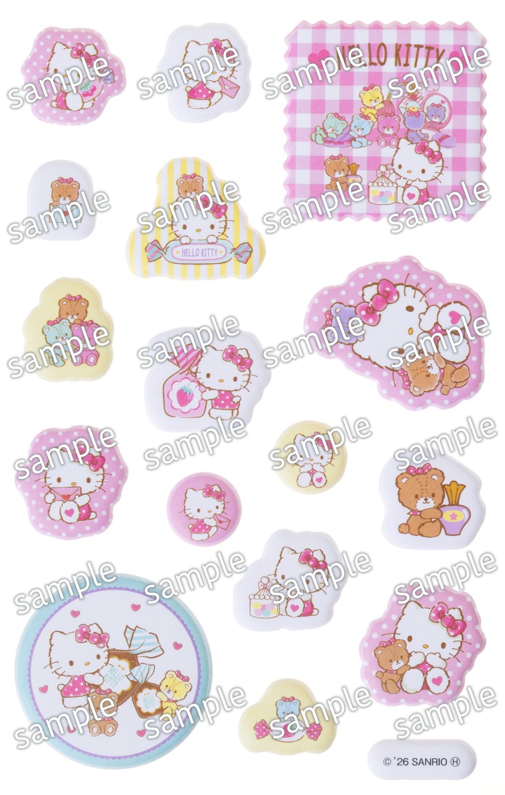 ハローキティのぷっくりシールシート