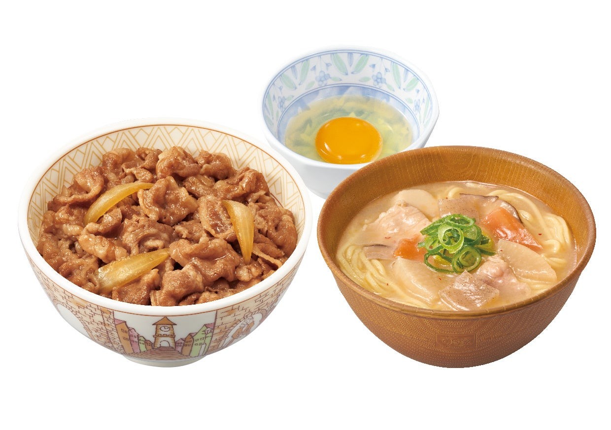 牛丼(並盛)+とん汁みそらーめんたまごセット