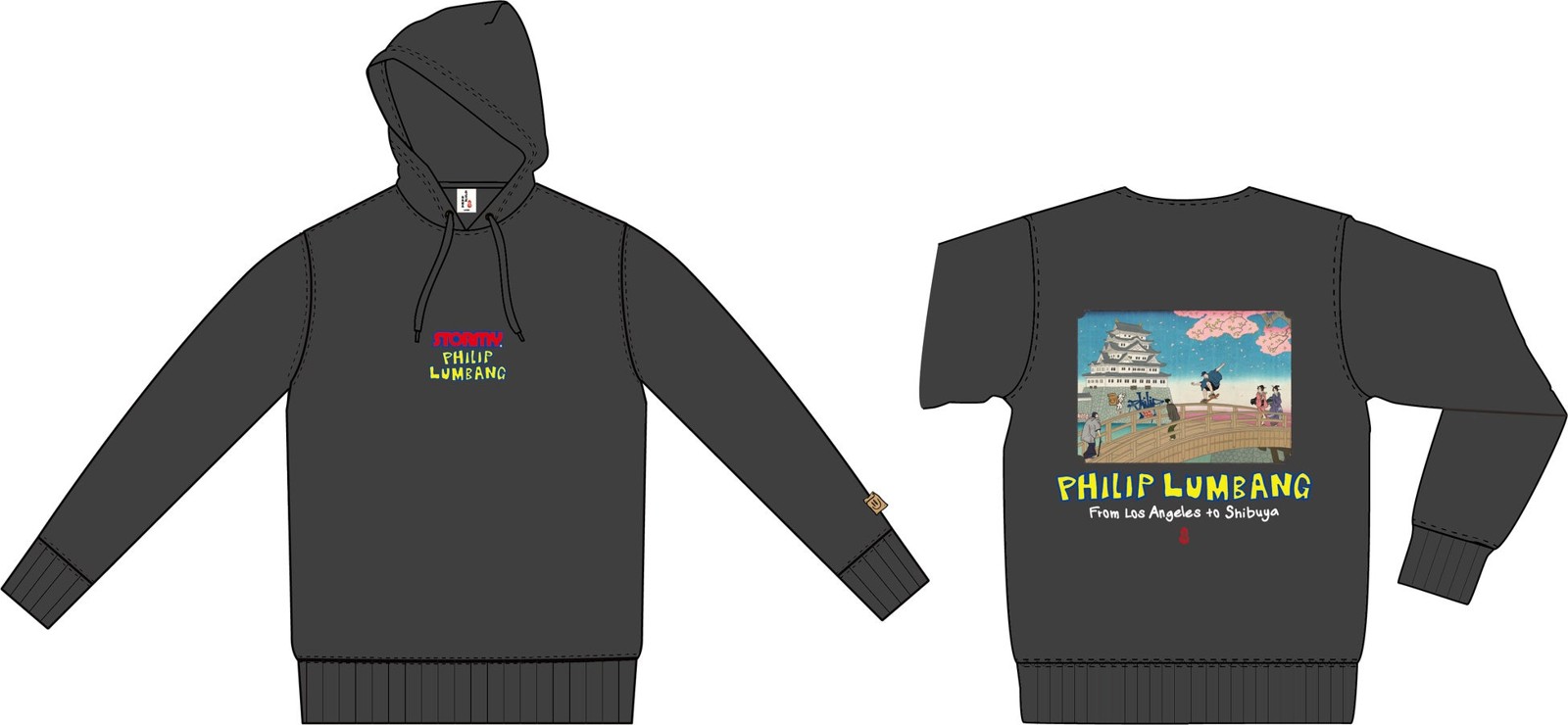 【Philip Lumbang】NAGAxSTORMY 浮世絵すけーとぼーど江戸城下町ぱーかー
