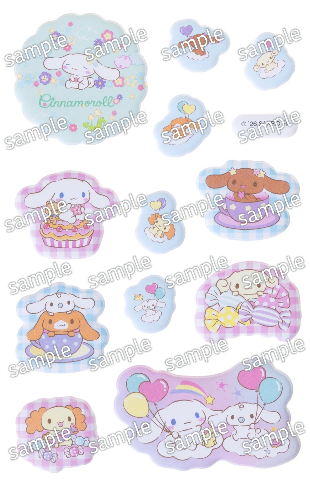 シナモロールのぷっくりシールシート
