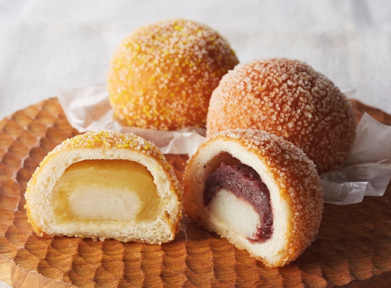 芦屋あげパンのあんあげパンとマロンあげパン、断面