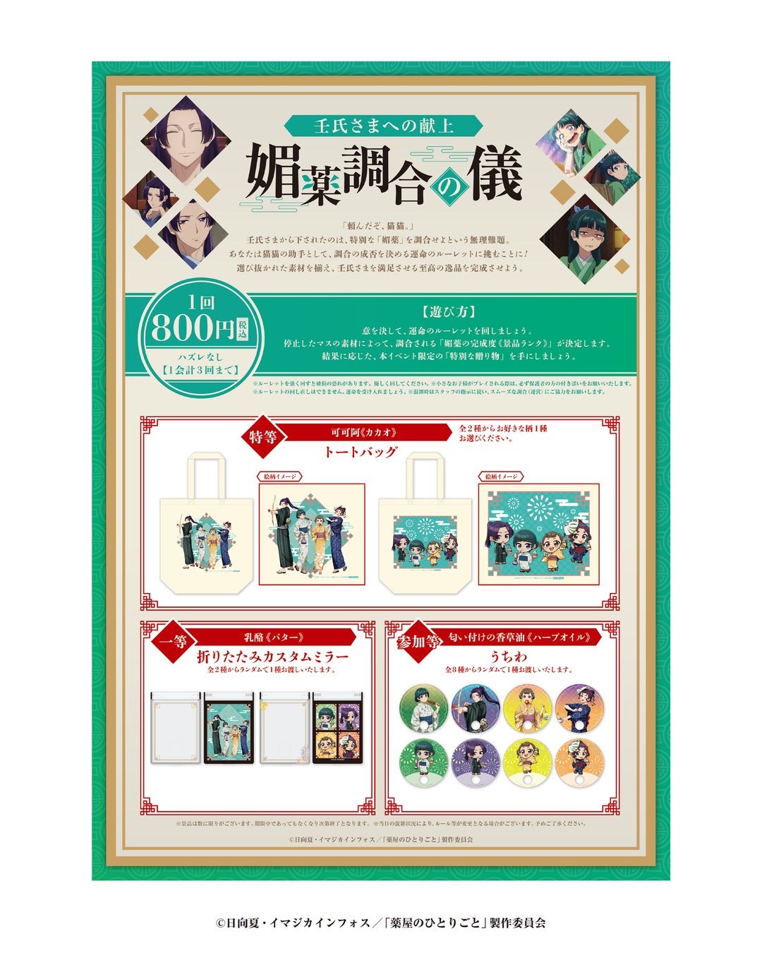 縁日ゲーム「壬氏さまへの献上 媚薬調合の儀」
