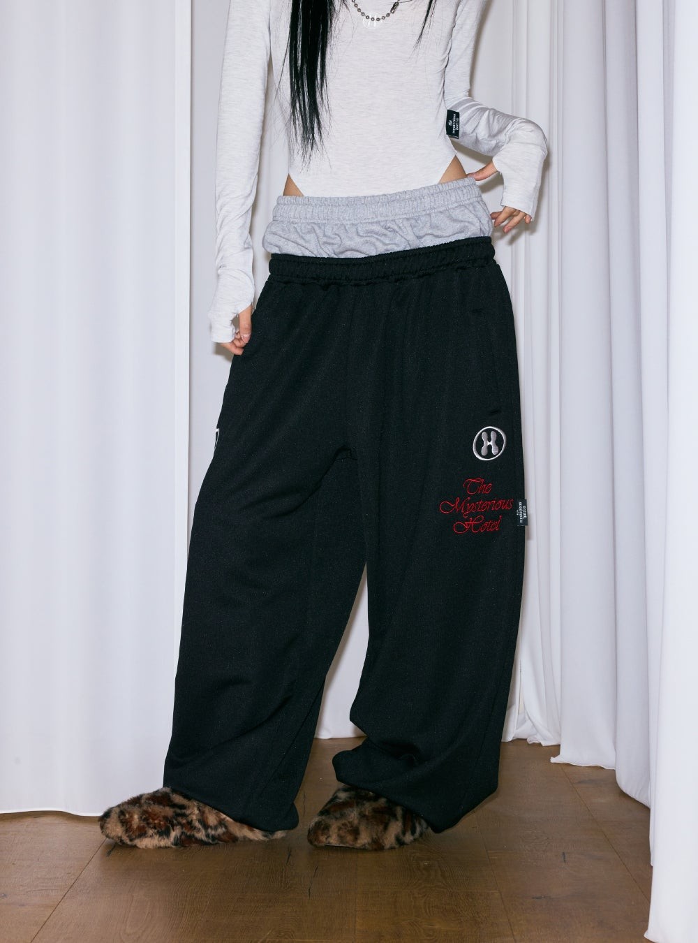 LAYERED JERSEY PT - BLACK