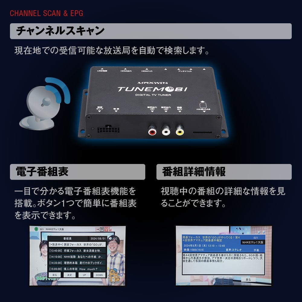 チャンネルスキャンと電子番組表