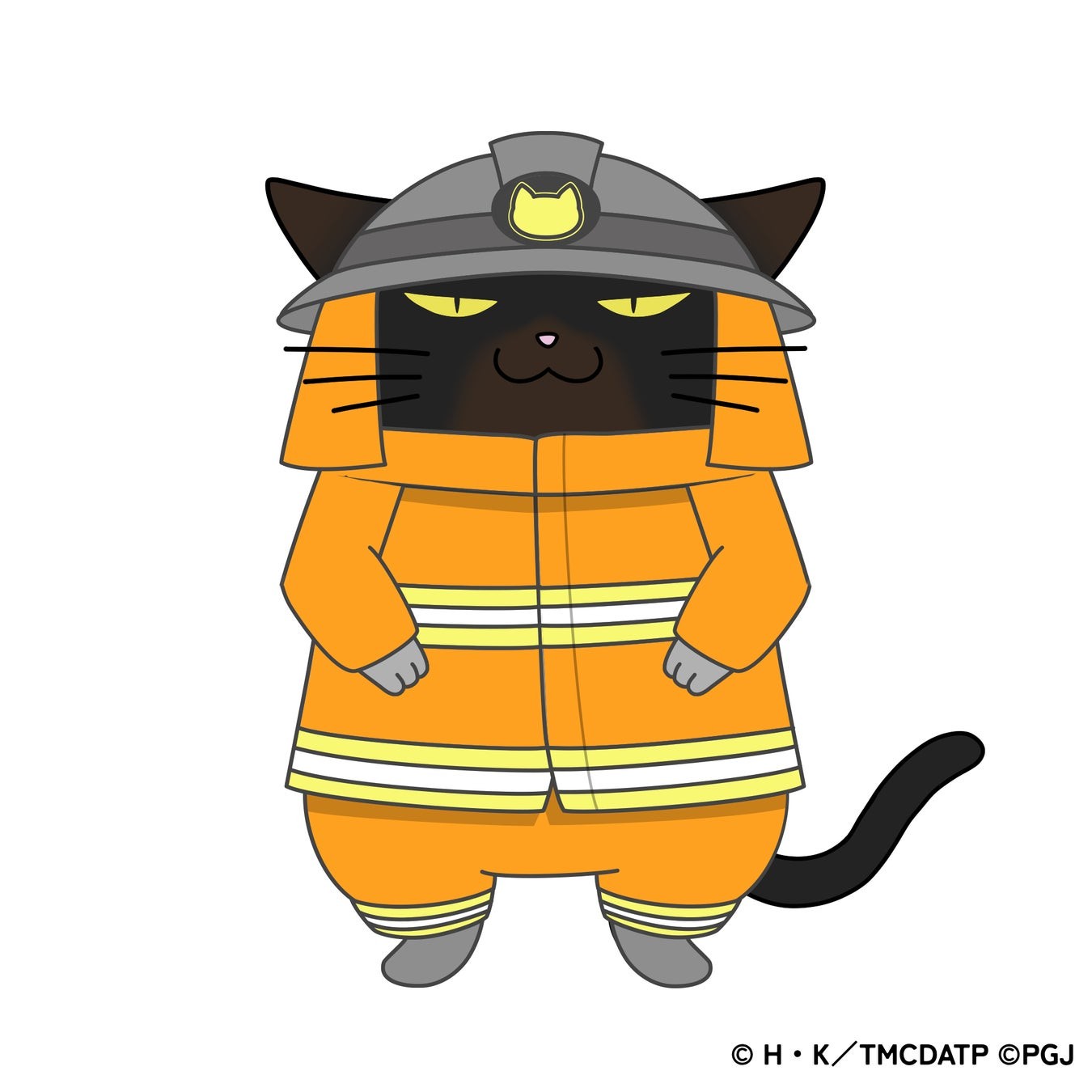 消防士姿の諭吉のイラスト