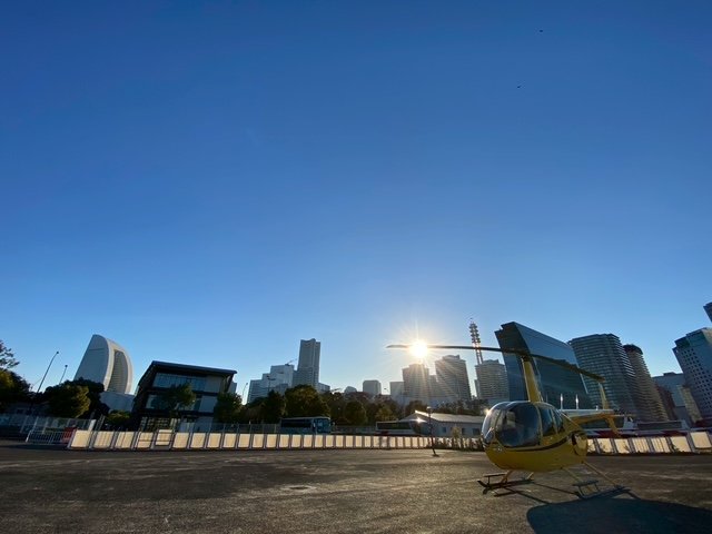 みなとみらいヘリポートのヘリコプター