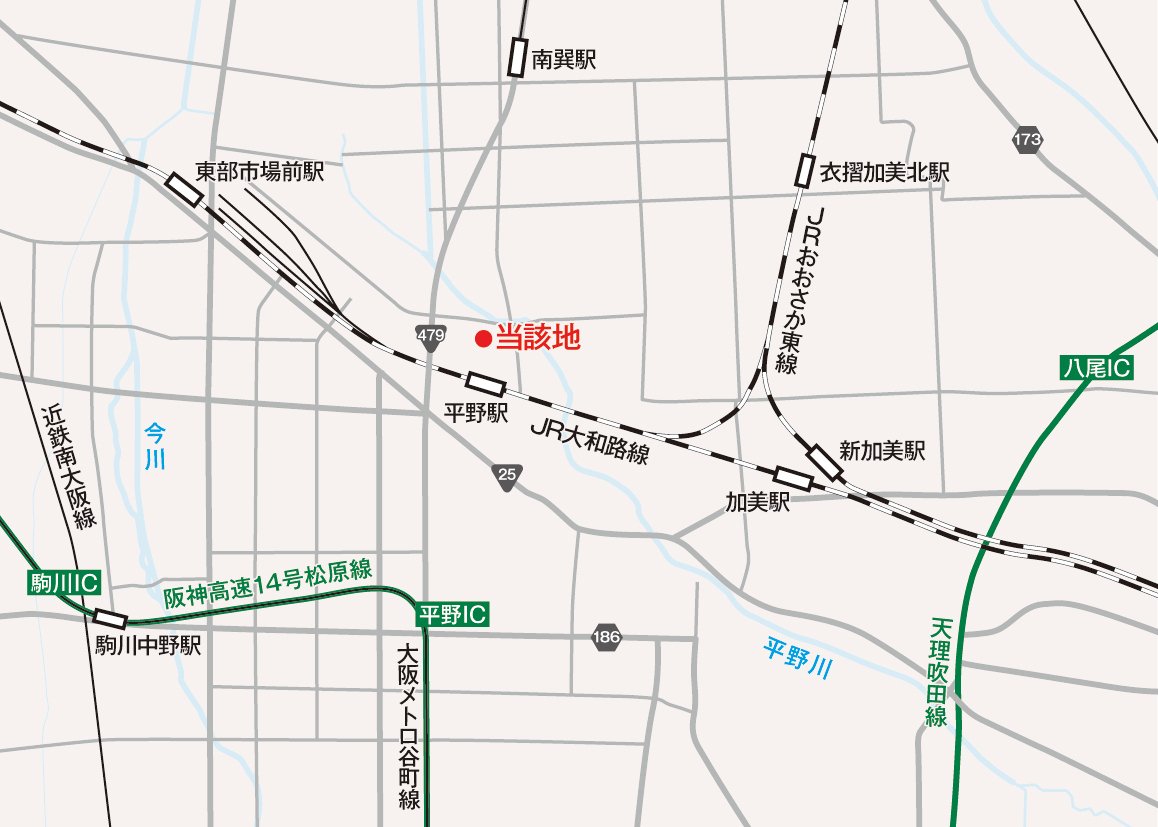 計画地周辺の路線・道路を示す案内図