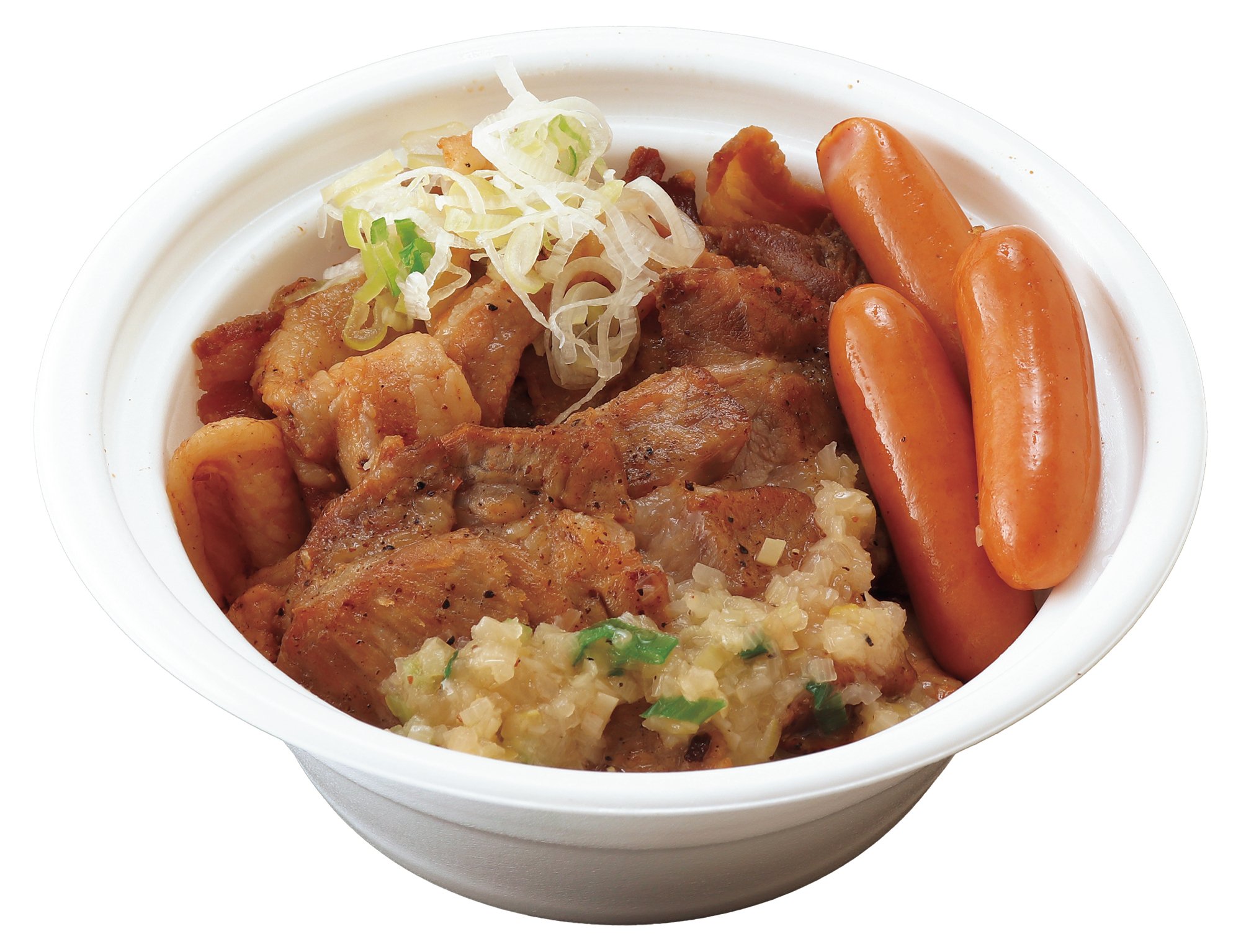 「80周年 いい肉丼」とソーセージ