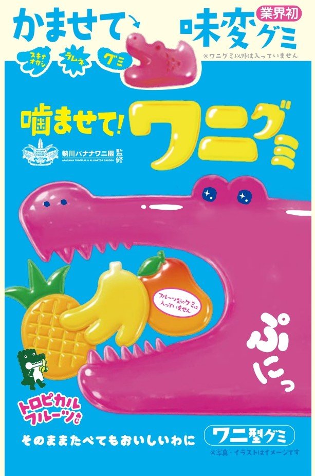 ワニの口にお菓子を挟む「噛ませて！ワニグミ」の遊び方