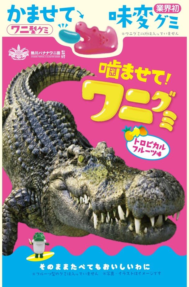 「噛ませて！ワニグミ トロピカルフルーツあじ」のパッケージ