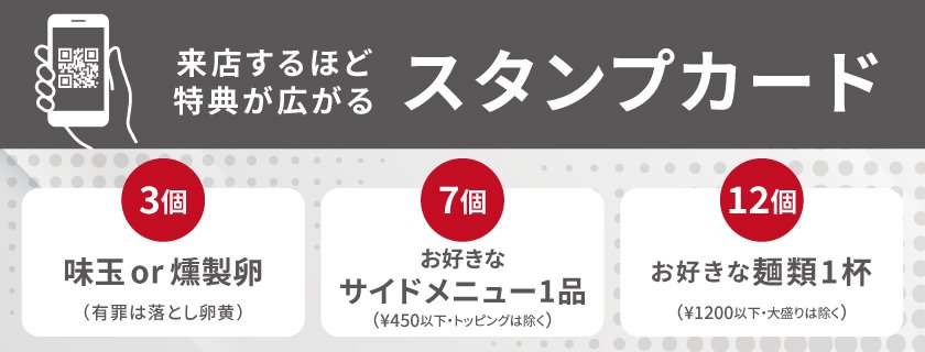来店に応じて特典が広がるスタンプカード
