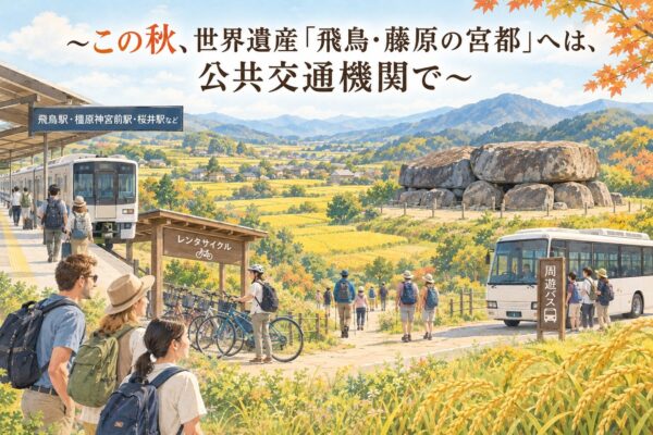 電車・バス・レンタサイクル・徒歩
