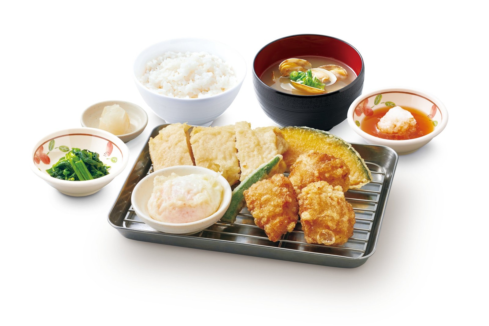 鶏もも天×からあげ定食