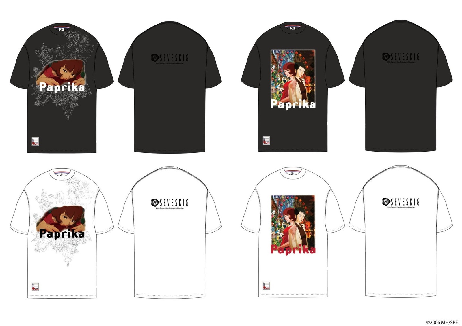 「パプリカ」TEE SHIRT 2型（BLACK／WHITE）