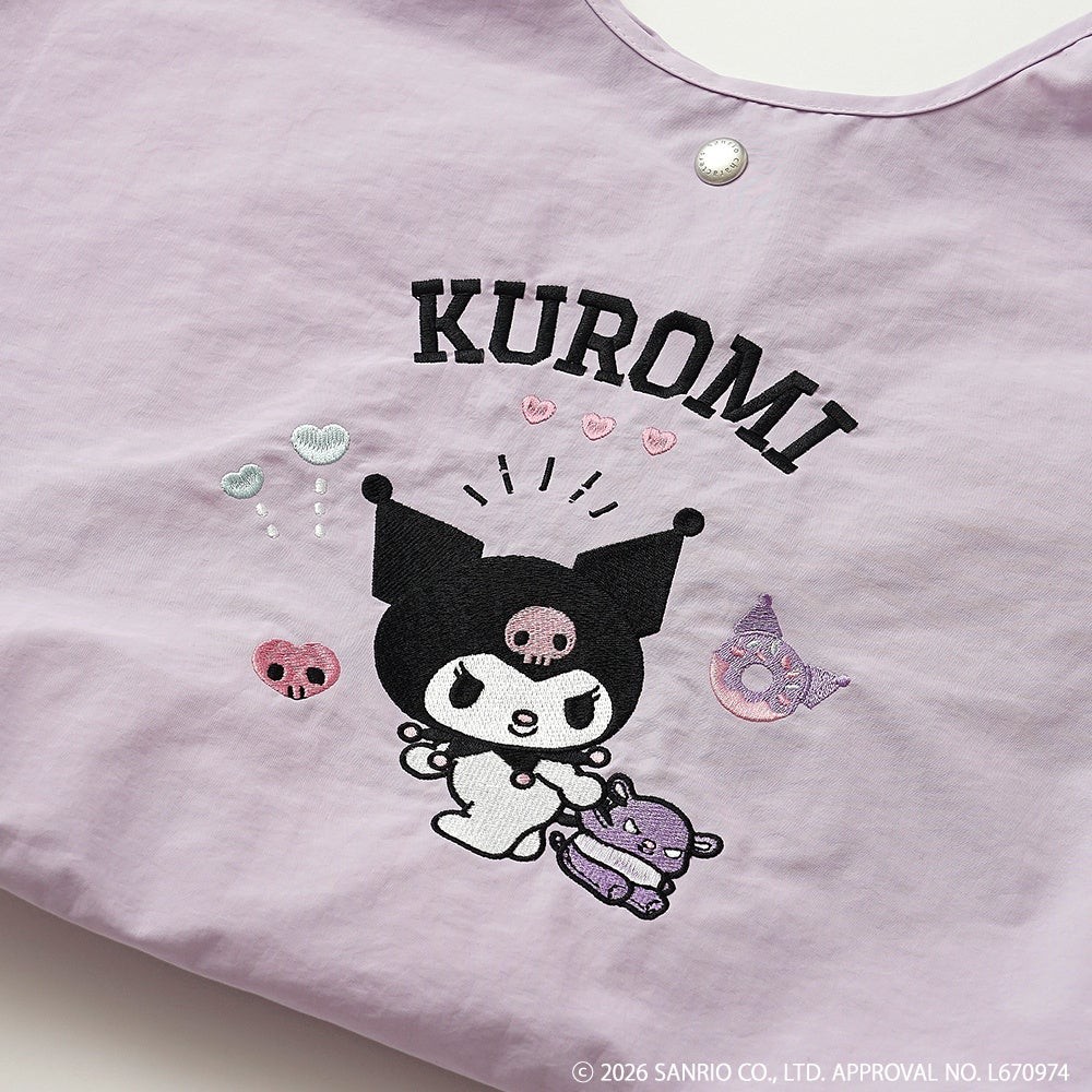 クロミのトートバッグ ラベンダーの刺繍