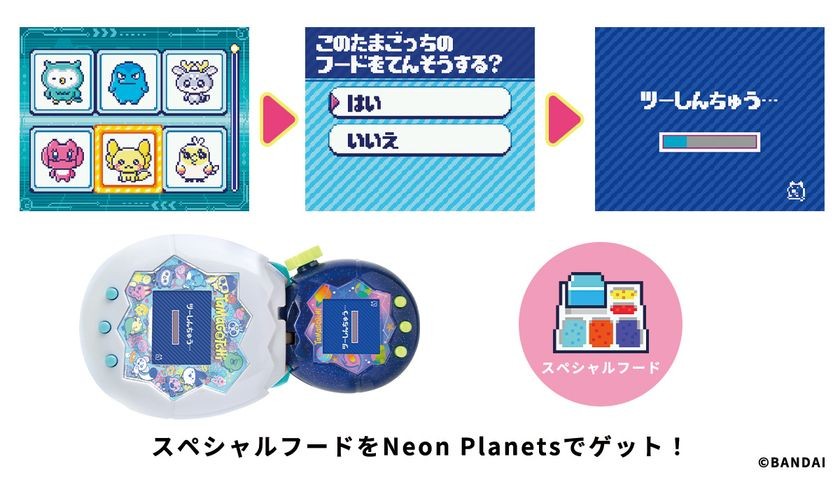 My Lab TamagotchiとNeon Planetsのツーしん