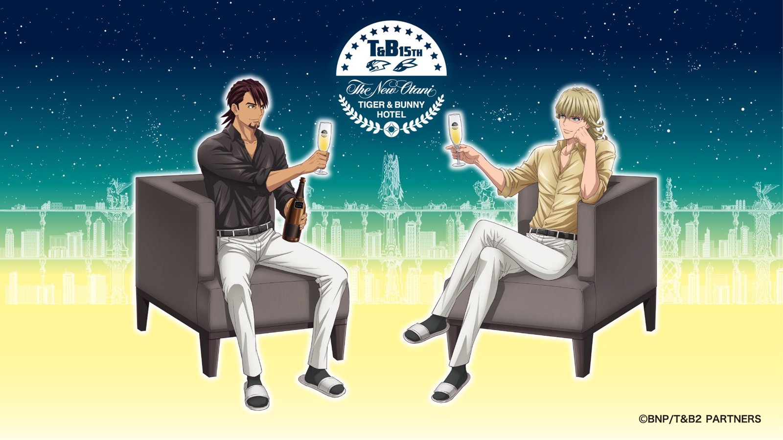 『TIGER & BUNNY HOTEL』虎徹とバーナビーのイラスト
