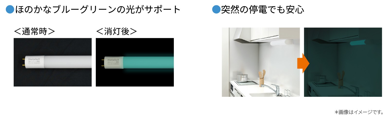 消灯後もほのかに光るホタルック(イメージ)