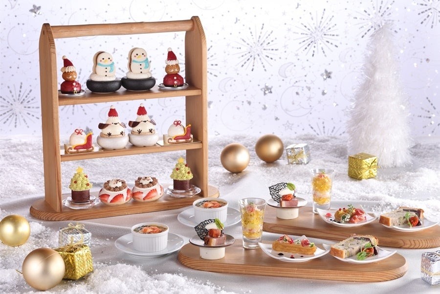 クリスマスアフタヌーンティーの3段スタンド