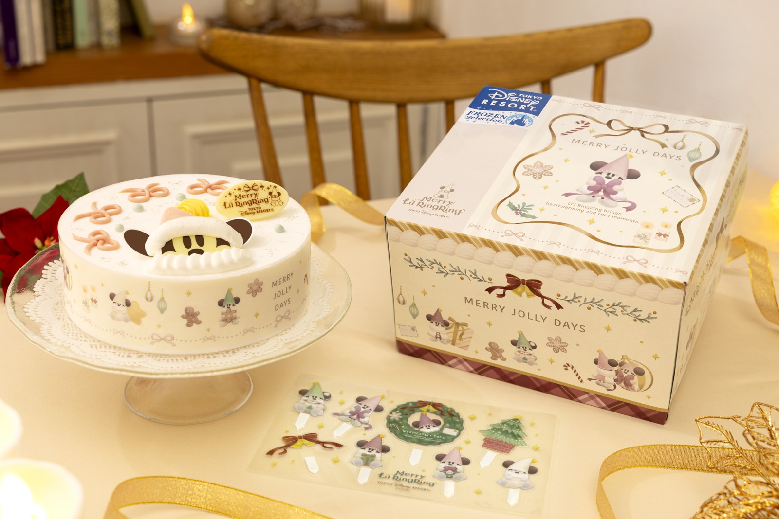 クリスマスケーキと箱、ピックシート