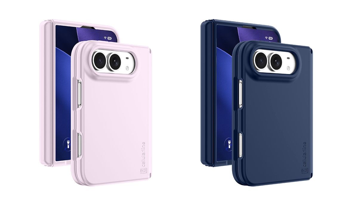 Cellularline iPhone Duo対応シリコンケース ピンクとネイビー